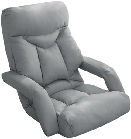 BTZHY Floor Chair Floor Chair Foldable Sleeper Chair 5-Way Adjustable Floor Chair Adults with Armrest Lazy Sofa Meditation Chair Window Chair for Reading Living Room Bedroom Indoor(/Gray)