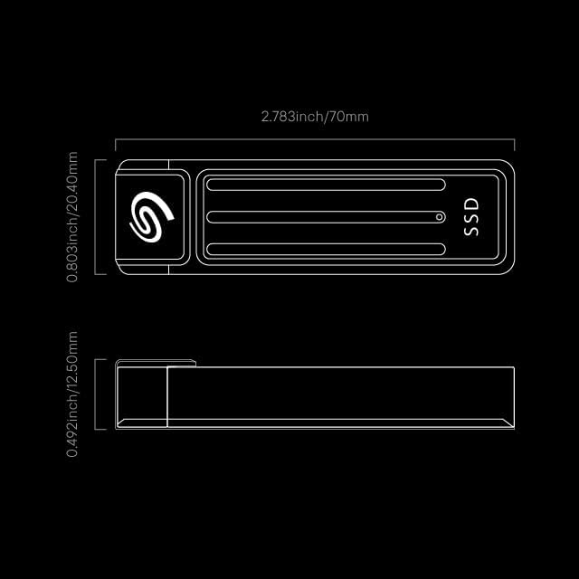 Seagate Ultra Compact 1TB Portable SSD 1000MB/s USB-C USB 3.2 Gen2 IP54 Water Dust and 3m Drop Resistant Windows/Mac/iPhone/iPad/Android Phone/Tablet/PS4/PS5/Xbox Compatibility (STMX1000400)