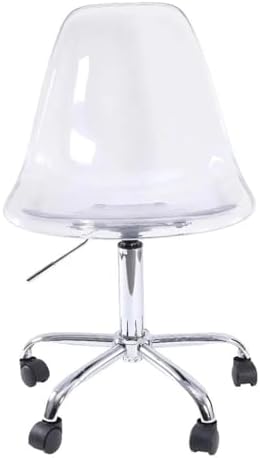 Modern Gaming Chair with Acrylic Base and Rolling Function Black and Gold