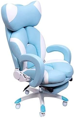 Racing Style Gaming Chair with Adjustable Footrest Massage Lumbar Support High-Back Ergonomic Swivel Office Chair(Blue)