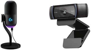 Logitech G Yeti GX Dynamic RGB Gaming Microphone with LIGHTSYNC USB + Logitech C920X Pro Webcam