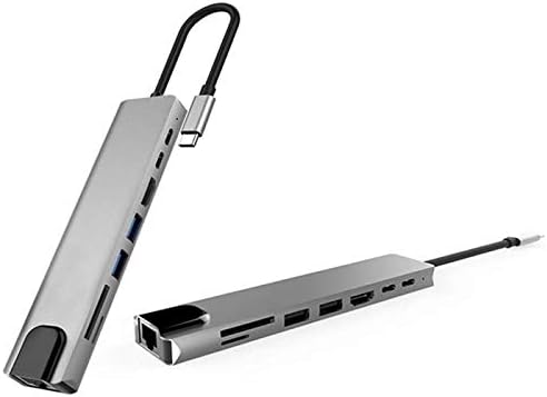 8 in1 USB C to Type C USB 3.0 Hub 4K HDMI Ethernet Micro SD/TF Card Adapter Dock