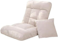 ELEFOCUS Floor Chair with Backrest Foldable Lazy Sofa Meditation Chair Window Chair with Cushion(/Beige B)
