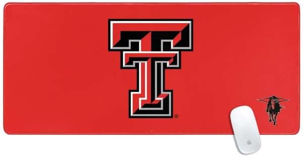 Skinit Extra Large Gaming Mouse Pad - Officially Licensed Texas Tech Red Raiders Design with Stitched Edges Waterproof Non-Slip Rubber Base Desk Mat for Keyboard &amp Mouse 35.75 x 15.4 inches