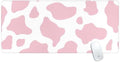 Skinit Extra Large Gaming Mouse Pad - Pink Cow Print Design with Stitched Edges Waterproof Non-Slip Rubber Base Desk Mat for Keyboard &amp Mouse 35.75 x 15.4 inches