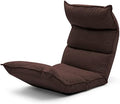 BTZHY Floor Chair Floor Chair Lazy Sofa Reading Chair with Back Support Adjustable 6-Angle Upholstered Single Sofa Bed Chair for Playing Relaxing for Small Rooms (Khaki)