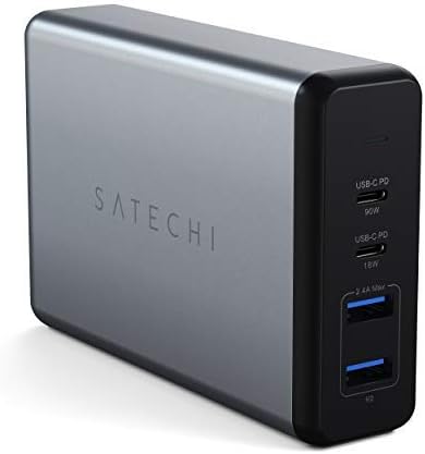 Satechi 108W Pro USB C PD Desktop Charging Station – 2 USBC PD &amp 2 USB A Ports Compatible with 2025/2020/2019 MacBook Pro 2020/2018 MacBook Air M5/M1 iPad Pro/Air iPhone 16 (Pro/Pro Max/Plus -