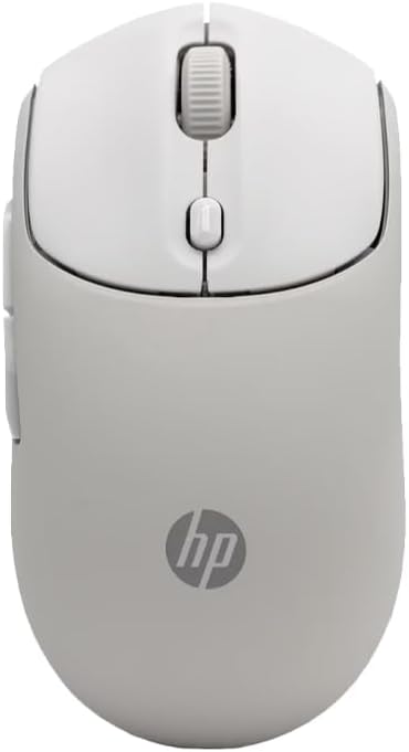 HP 400 Quiet Wireless Mouse Dual Bluetooth &amp 2.4GHz Soft Silicone Quiet Clicks Microsoft Wheel 24-Month Battery 6000 DPI Ambidextrous Eco-Friendly Design Multi-OS Maple