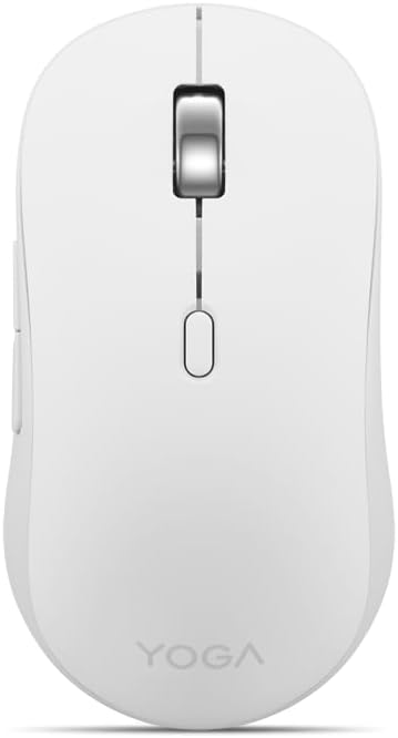 Lenovo Yoga Bluetooth Silent Mouse 3 Level DPI Adjustment 36 Month Battery Life Bluetooth 5.3 3 Device Paring Whisper Quiet Programmable Buttons Smooth Finish Seashell