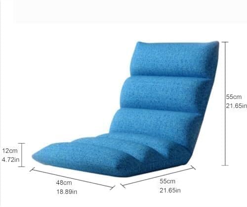 ELEFOCUS Floor Chair Adjustable 6-Position Lazy Sofa Simple Lounge Folding Seat with Back Support for Bedroom Office Living Room Balcony No Assembly Required(Light Blue)
