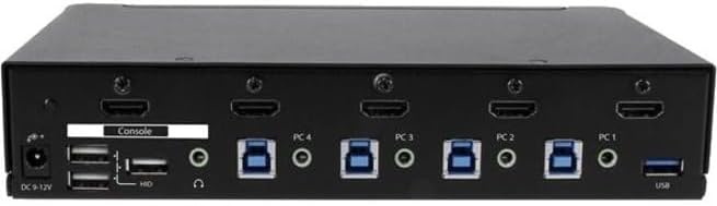 StarTech.com 4 Port HDMI KVM - HDMI KVM Switch - 1080p - USB 3.0 &amp Audio Support - KVM Video Switch TAA (SV431HDU3A2)