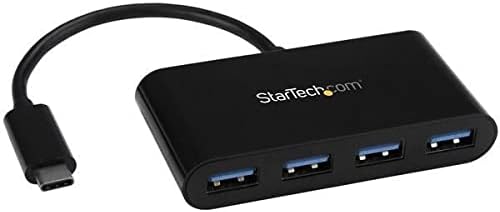 StarTech.com 4-Port USB-C Hub - Portable USB-C to 4X USB-A Hub - Bus-Powered USB 3.0 (5Gbps) Type-C Hub - USB 3.0 Port Expander (HB30C4AB)