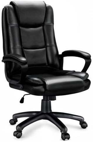 OFIKA Home Office Chair 400LBS Big and Tall Computer Chair Heavy Duty Design Ergonomic High Back Cushion Lumbar Back Support Adjustable Executive Leather with Armrest