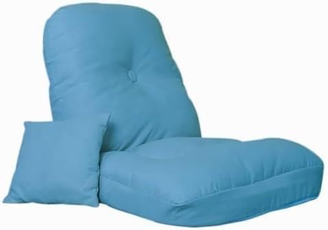 ELEFOCUS Floor Chair Adjustable Fully Foldable Lazy Sofa Padded Couch Lounger with Back Support for Reading in Living Room(Blau)