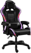 Computer Chair Gaming ChairComputer ChairLeather Office Chair Light Gamer Chair Swivel Gaming Chair Chair (RGB Black One Size)