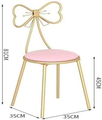 Round Stool Industrial Gaming Chair with Cushioned Seat for Office Bedroom and Vanity White Leather Home Furniture