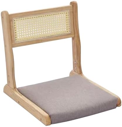 BTZHY Floor Chair Floor Chair Folding Rattan Chairs with backrest Bay Window Chairs Chairs Without Legs Portable Chair Made of Solid Wood Floors