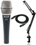 CAD Audio D90 Premium Supercardioid Dynamic Handheld Microphone Bundle with Boom Arm Stand and 25-Feet XLR Male to XLR Female Cable (3 Items)