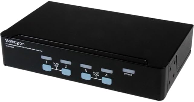 StarTech.com 4 Port Rack Mountable USB KVM Switch with Audio &amp USB Hub - KVM / audio / USB switch - 4 x KVM / audio / USB - 1 local user - desktop - SV431USBAE