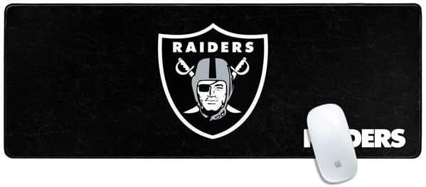 Skinit Large Gaming Mouse Pad - Officially Licensed Las Vegas Raiders Distressed Design with Stitched Edges Waterproof Non-Slip Rubber Base Desk Mat for Keyboard &amp Mouse 31.5 x 11.8 inches