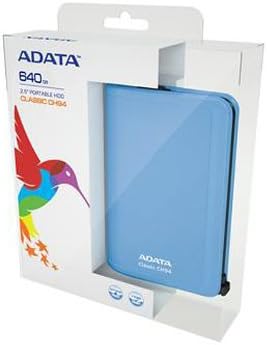 ADATA USA CH94-500GB 2.5 Portable HDD with wrap Blue