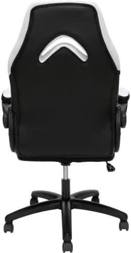 Ergonomic Gaming Chair with High Back Support – Racing Style PC Desk Chair with Recline Function Flip-Up Arms &amp Padded Segments for Comfort (White)
