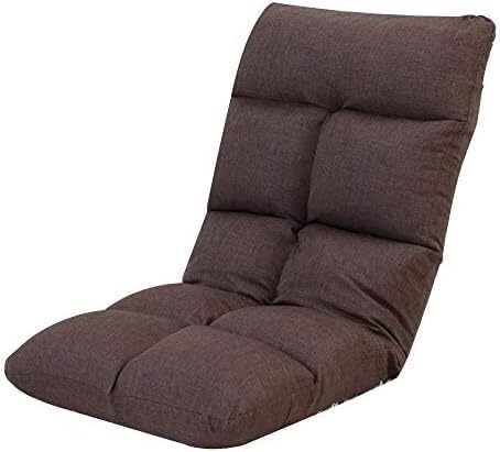 ELEFOCUS Folding Single Sleep Independent Liner Lazy Leisure Sofa Removable and Washable Computer Bed Chair(Braun)