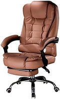 Gaming chair  Executive Massage Computer Chair Heated Office Chairwith 7-Point VibrationRecliner PU Leather High Back Swivel Chair Armchair with FootrestErgonomically Designed ( Color : Brown  S