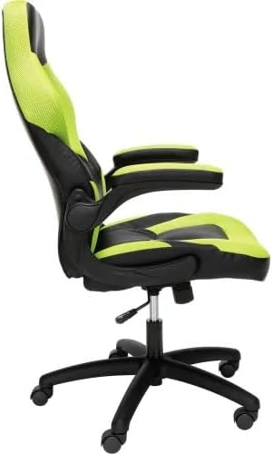 Ergonomic Gaming Chair with High Back Support – Racing Style PC Desk Chair with Recline Function Flip-Up Arms &amp Padded Segments for Comfort (Green)