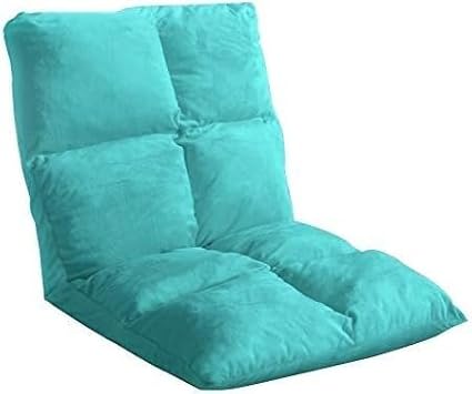 ELEFOCUS Folding Floor Chair with Backrest Removable and Washable Lazy Leisure Sofa 5 Speed Adjustment Computer Chair(Blau)
