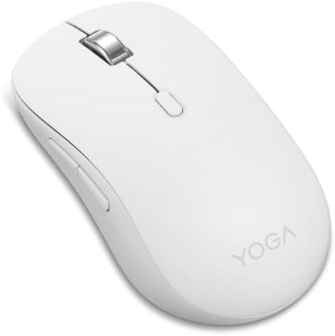 Lenovo Yoga Bluetooth Silent Mouse 3 Level DPI Adjustment 36 Month Battery Life Bluetooth 5.3 3 Device Paring Whisper Quiet Programmable Buttons Smooth Finish Seashell