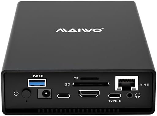 MAIWO USB C Laptop Docking Station with 2.5 3.5 Inch SATA SSD HDD Enclosure HDTV USB Hubs Extension USB-A 3.0 USB-C 3.1 SD/TF Card Reader Gigabit Ethernet 10Gbps
