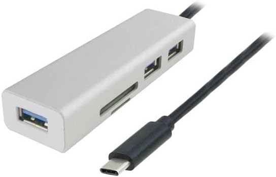Nippon Labs 50USB31C-3UCR-1 USB-C to 3 Port USB 3.0 A Hub with SD/Micro SD Card Reader