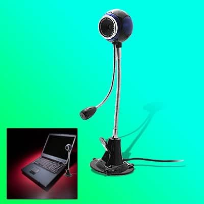 Driverless Digital USB PC Camera Webcam with Microphone Blue and Black