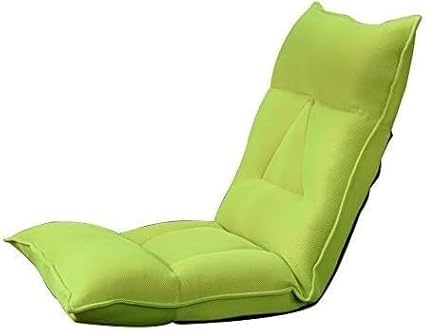 ELEFOCUS Floor Chair Folding Sofa 6-Speed Adjustment Computer Chair on Single Bed Removable and Washable Lazy Leisure Sofa(Grün)