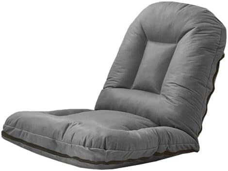 ELEFOCUS Floor Chair with Backrest Foldable Lazy Sofa Meditation Chair Window Chair with 5 Adjustable Positions(/Dark Gray a)