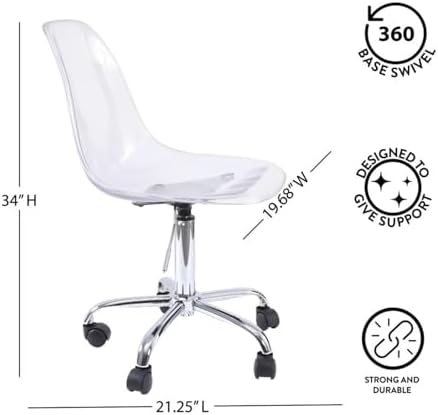 Modern Gaming Chair with Acrylic Base and Rolling Function Black and Gold