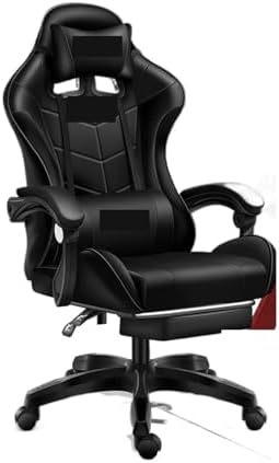 Computer Chair Gaming ChairComputer ChairLeather Office Chair Light Gamer Chair Swivel Gaming Chair Chair (Black Pedal One Size)