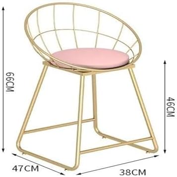 Round Stool Industrial Gaming Chair with Cushioned Seat for Office Bedroom and Vanity White Leather Home Furniture
