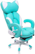 Racing Style Gaming Chair with Adjustable Footrest Massage Lumbar Support High-Back Ergonomic Swivel Office Chair(Type H)