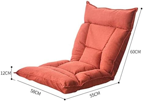 Floor Chair Indoor Adjustable Floor ChairFloor Lazy Sofa Chair 5 Angle Adjustment Folding Chaise Lounger Office Bedroom Cushioned Recliner Sofa for Reading Gaming Meditating (Color : Grey Size : 5