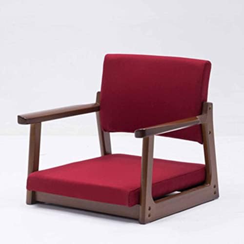 BTZHY Floor Chair Solid Wood Legless Chair with armrests and backrest Floor Chair Comfortable upholstered Chair with Low seat for Bay Windows Office Home