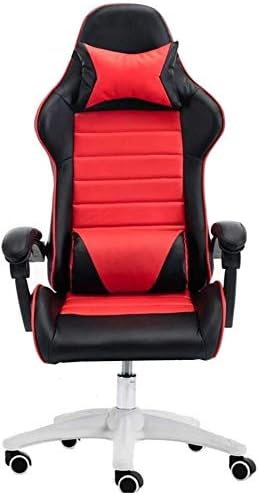 Gaming Chair Computer Chairs Chair Computer Chair Ergonomics Executive Desk Chair Height Adjustable E-Sports Gamer Chairs Linkage Armrest Reclining Video Game Chair with (Black Red)