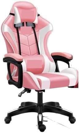 Computer Chair Gaming ChairComputer ChairLeather Office Chair Light Gamer Chair Swivel Gaming Chair Chair (Basic Pink One Size)