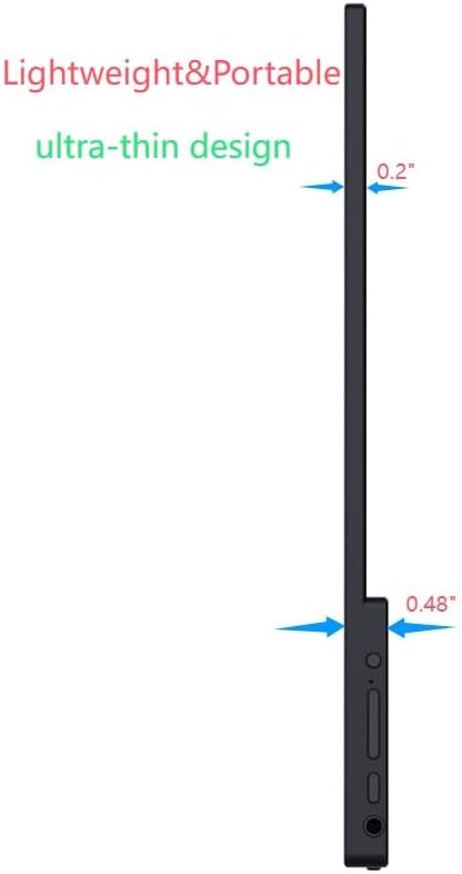 15.6 Portable Monitor Full HD 1080p USB-C &amp HDMI Connectivity Ultra-Slim Design Built-in Speakers Compatible with Laptop PC Gaming Consoles