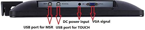15 Inch 4:3 Ratio 10 Point Projective Capacitive Touch Screen Monitor Touch POS Monitor with MSR Stable Base No Shaking USB Free Driver