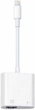 2-in-1 8-pin Lightning to RJ-45 Ethernet and USB-C Adapter - MFi Certified