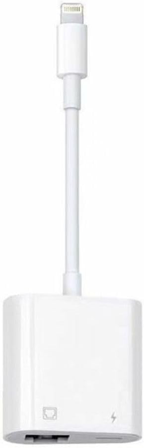 2-in-1 8-pin Lightning to RJ-45 Ethernet and USB-C Adapter - MFi Certified