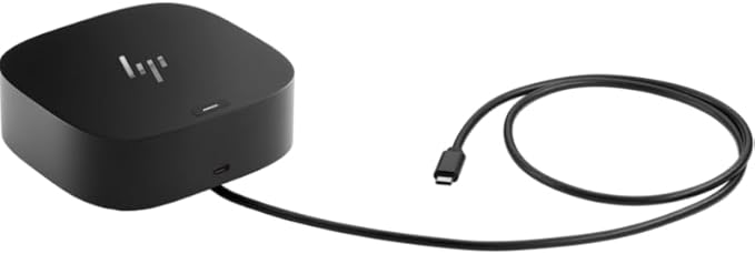 Genuine HP Docking Station for Laptop Dual Monitor and Charging Bundle-HP USB-C G5 Dock 5YH27AV#ABA with 120W AC Adapter HDMI Cable USB-C Cable &amp Fiber Cloth &amp Reusable Cable Ties