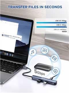 dockteck USB C Hub Multiport Adapter 7 in 1 USB C Dongle with 4K@60Hz HDMI 100W PD USB-C 2 USB-A 5Gbps Data Slots and TF/SD Card Reader Dongle for MacBook Air/Pro Dell XPS Lenovo HP Surface